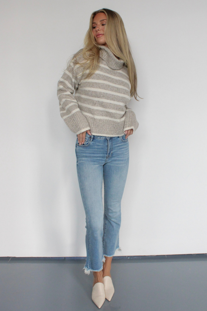 Josephine Striped Turtle Neck Sweater By Z Supply