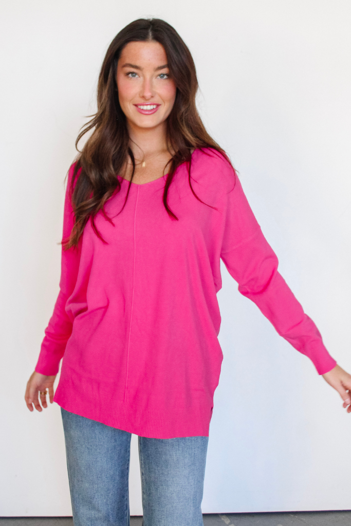 Dreamer Sweater In Electric Pink