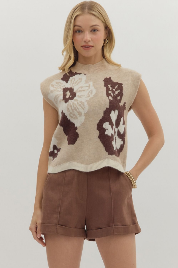 Adeline Floral Cap Sleeve Sweater
