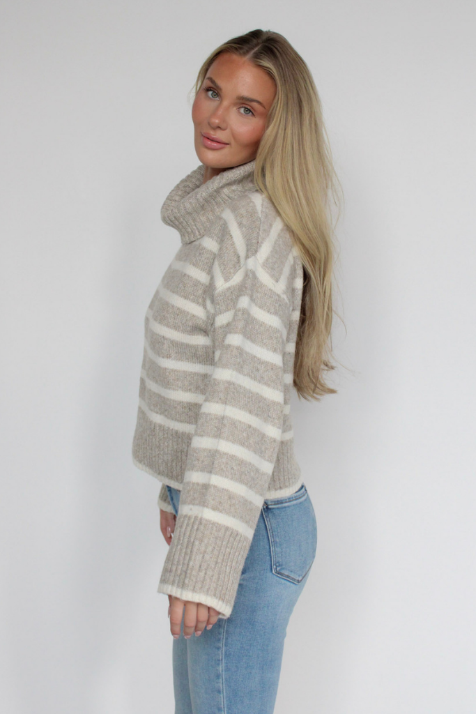 Josephine Striped Turtle Neck Sweater By Z Supply