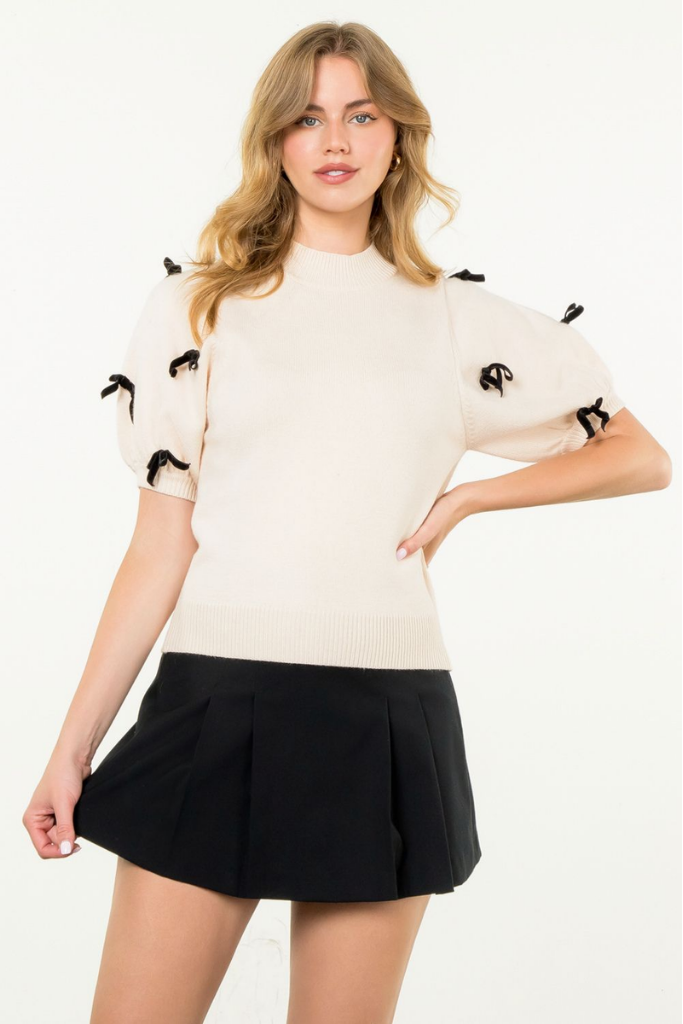 Tori Bow Puff Sleeve Top