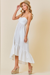 Carolina Ruched Front Halter Midi Dress