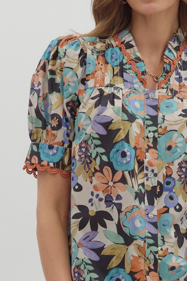 Isabella Floral Puff Sleeve Top
