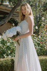 Sophie Polka Dot Midi Dress in Cream