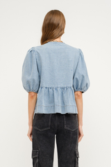 Norah Tie Front Denim Top