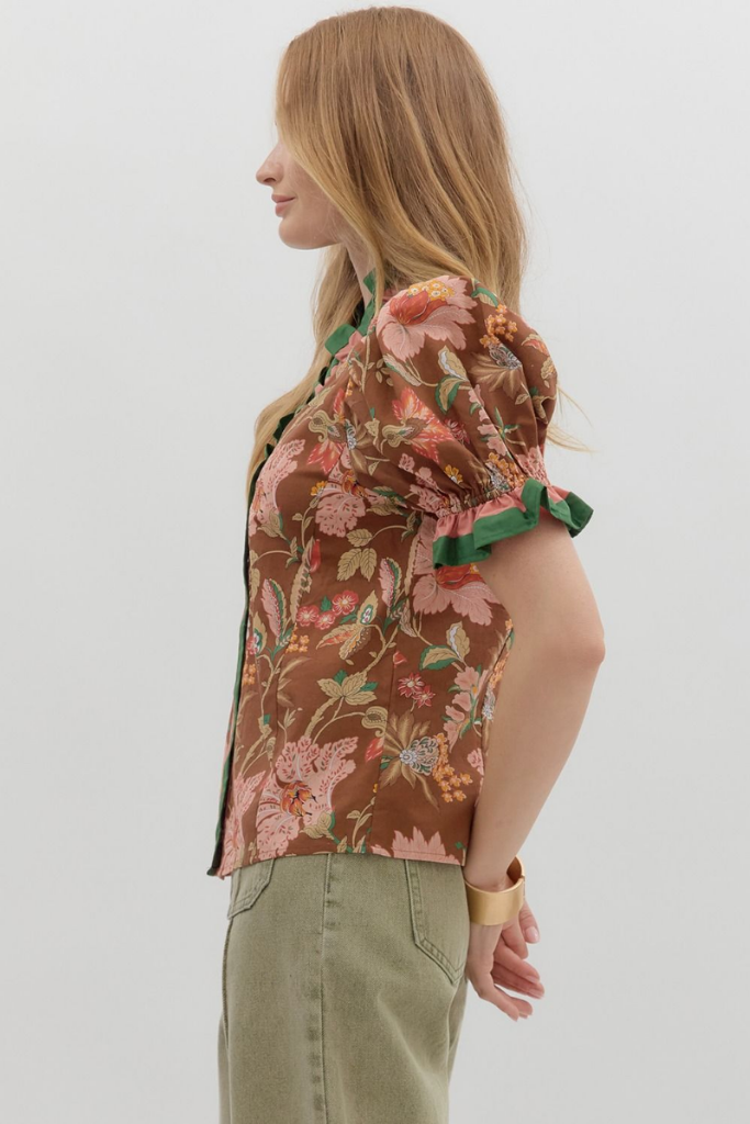 Juliet Floral Ruffle Top