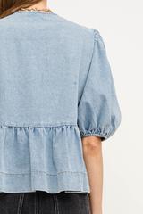 Norah Tie Front Denim Top