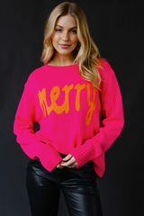 Merry Sweater in Bright Pink