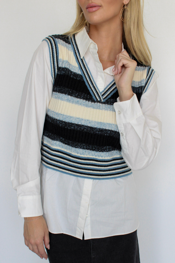 Letting Go Sweater Top in Blue