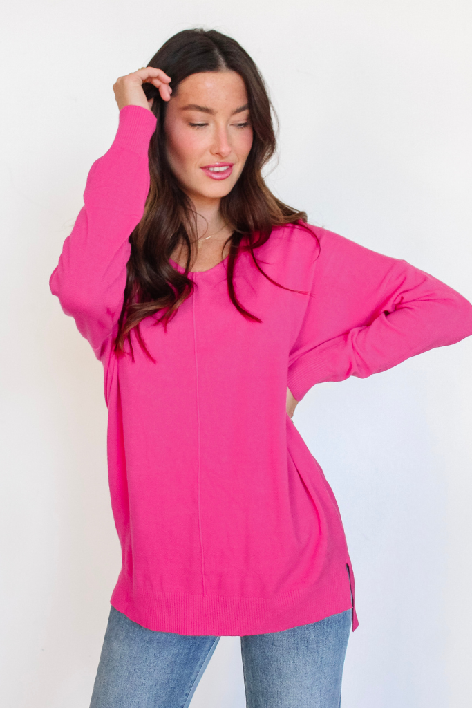 Dreamer Sweater In Electric Pink