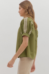 Valerie Crochet Trim Top