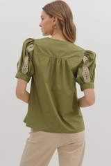 Valerie Crochet Trim Top