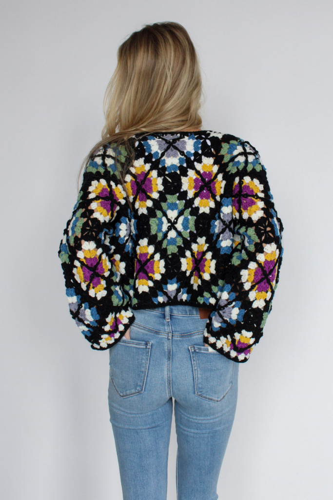 Miss Daisy Crochet Cardigan in Multi