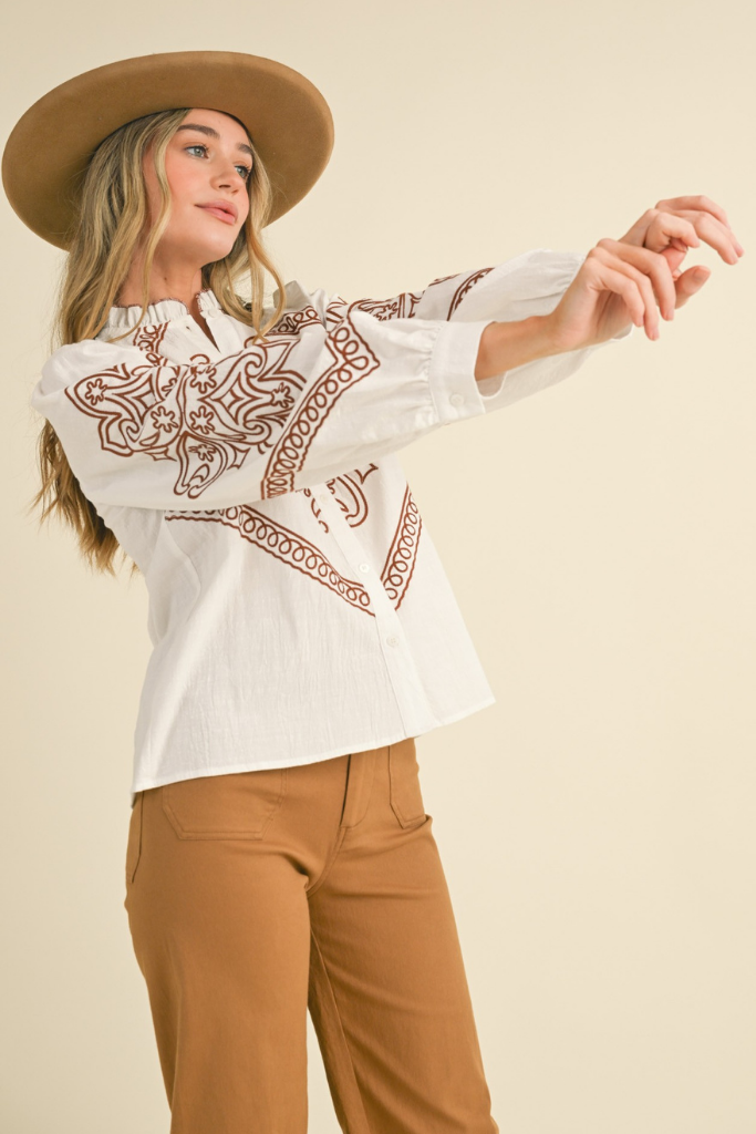 Going West Embroidered Top