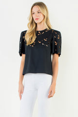 Tara cut out top in black