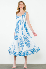 Viola Paisley Midi Dress