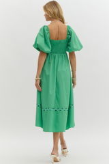 Lana Cut Out Midi Dress in Green