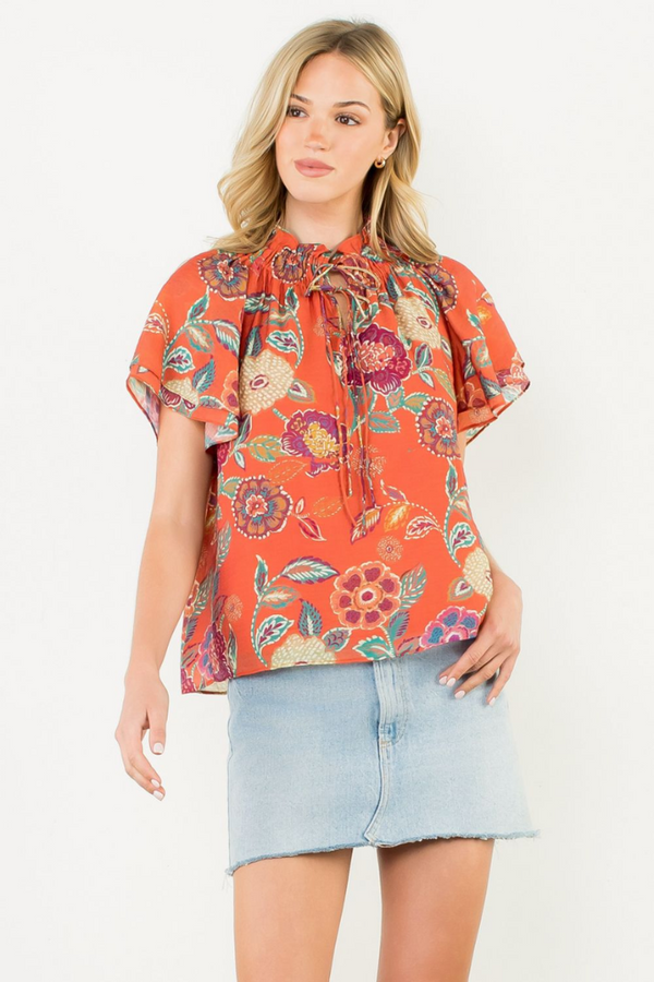 Ida Floral Cap Sleeve Top