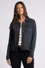 Bonnie Button Front Jacket In Black