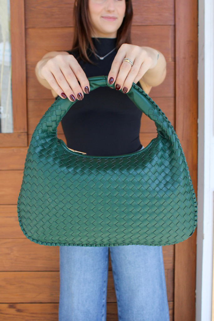 Millie Woven Bag in Emerald