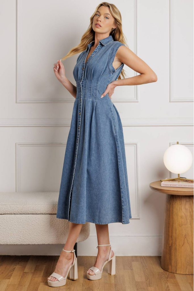 Penelope Denim Midi Dress