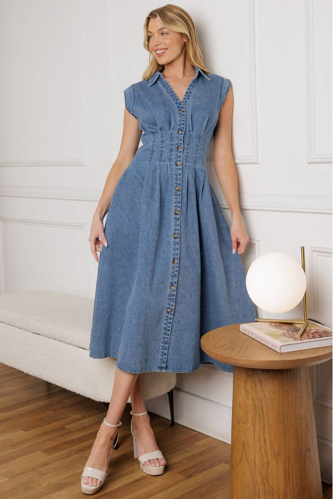 Penelope Denim Midi Dress