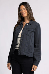 Bonnie Button Front Jacket In Black