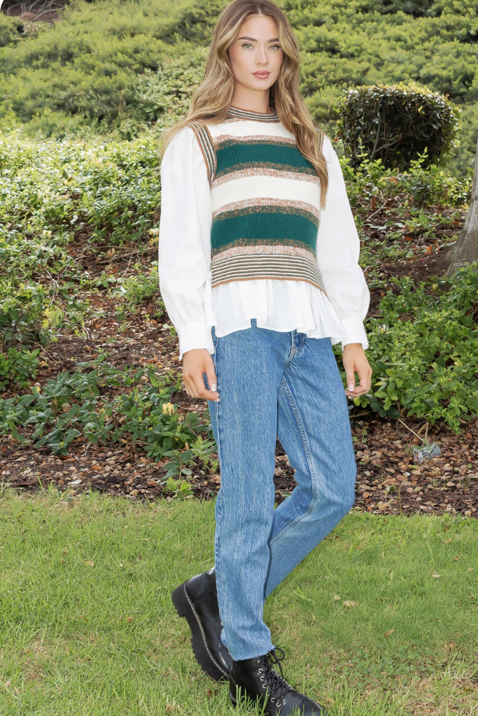 Gracie Striped Layered Sweater