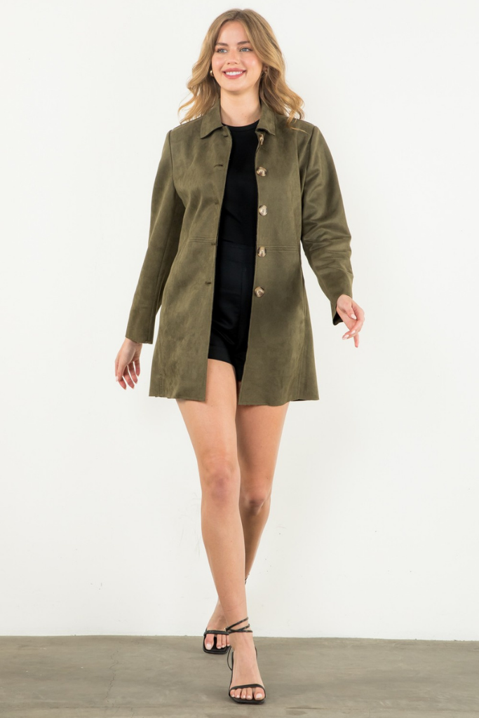 Tribeca Button Up Suede Jacket