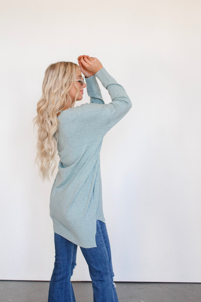 We're Dreaming Sweater in Heather Mint