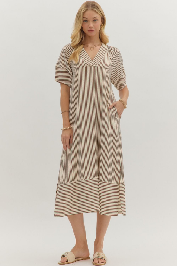 Amber Seersucker Midi Dress