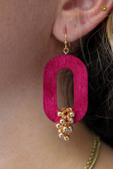 Burgundy Gleam Dangle Earring