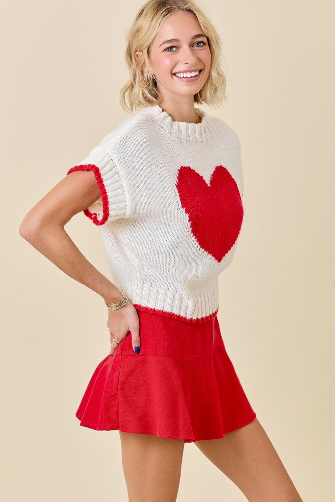 Bella Sleeveless Heart Sweater