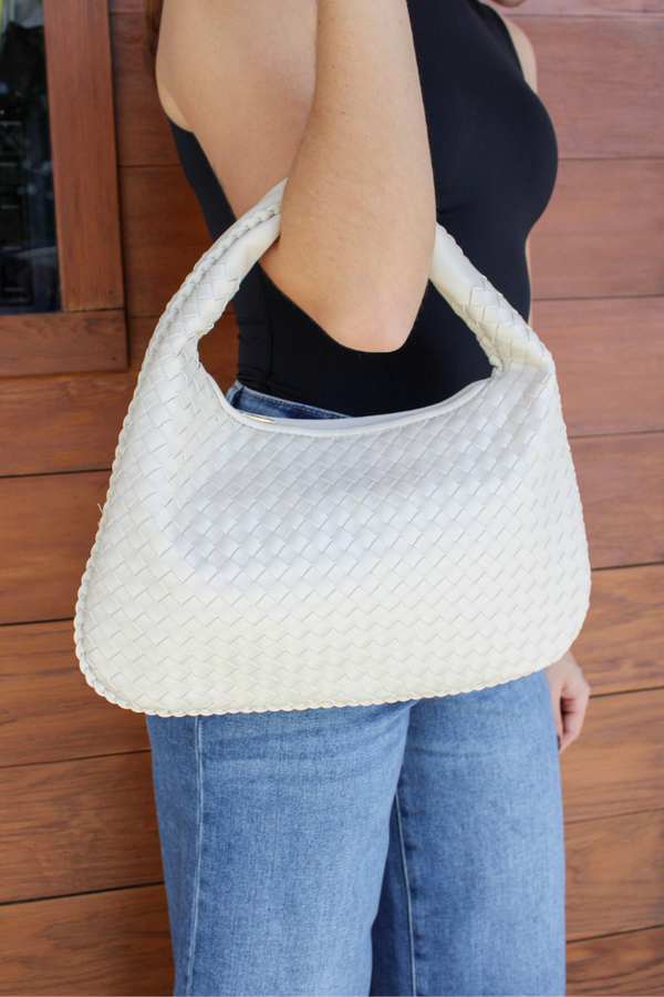 Millie Woven Bag in Oatmilk