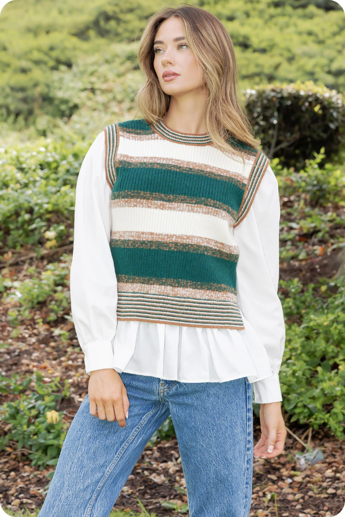 Gracie Striped Layered Sweater