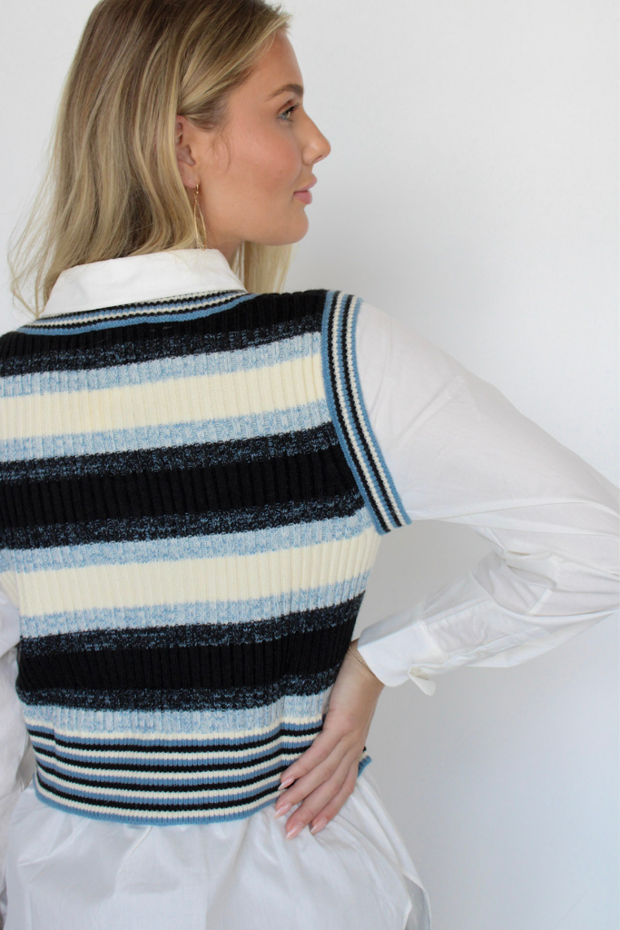 Letting Go Sweater Top in Blue