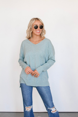 We're Dreaming Sweater in Heather Mint