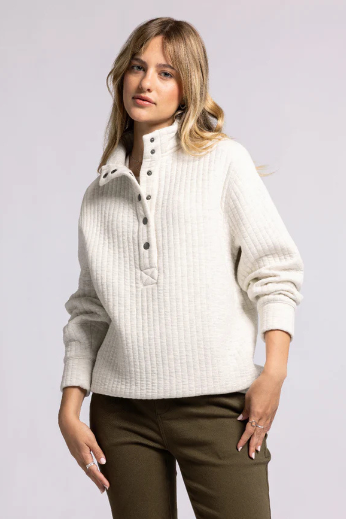 Analee Quilted Button Up Pullover