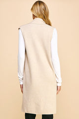 Rena open cardigan vest in oatmeal