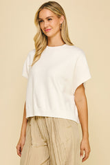 Ellen loose knit top in ivory