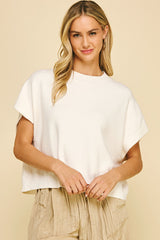 Ellen loose knit top in ivory