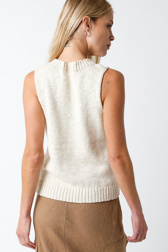 Lara Sleeveless Sweater in Ecru