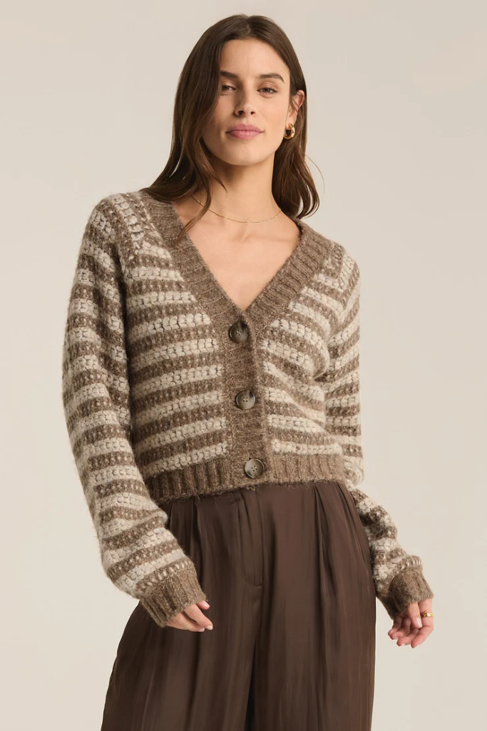 Este Metallic Stripe Cardigan by Z Supply