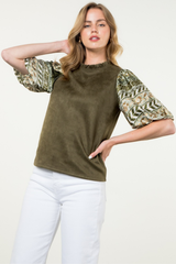 Your Ivy Grows Suede Top