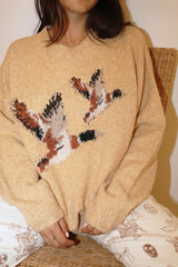 Flying duck sweater in tan