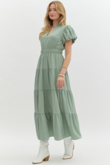 Heidi Tiered Maxi Dress in Sage