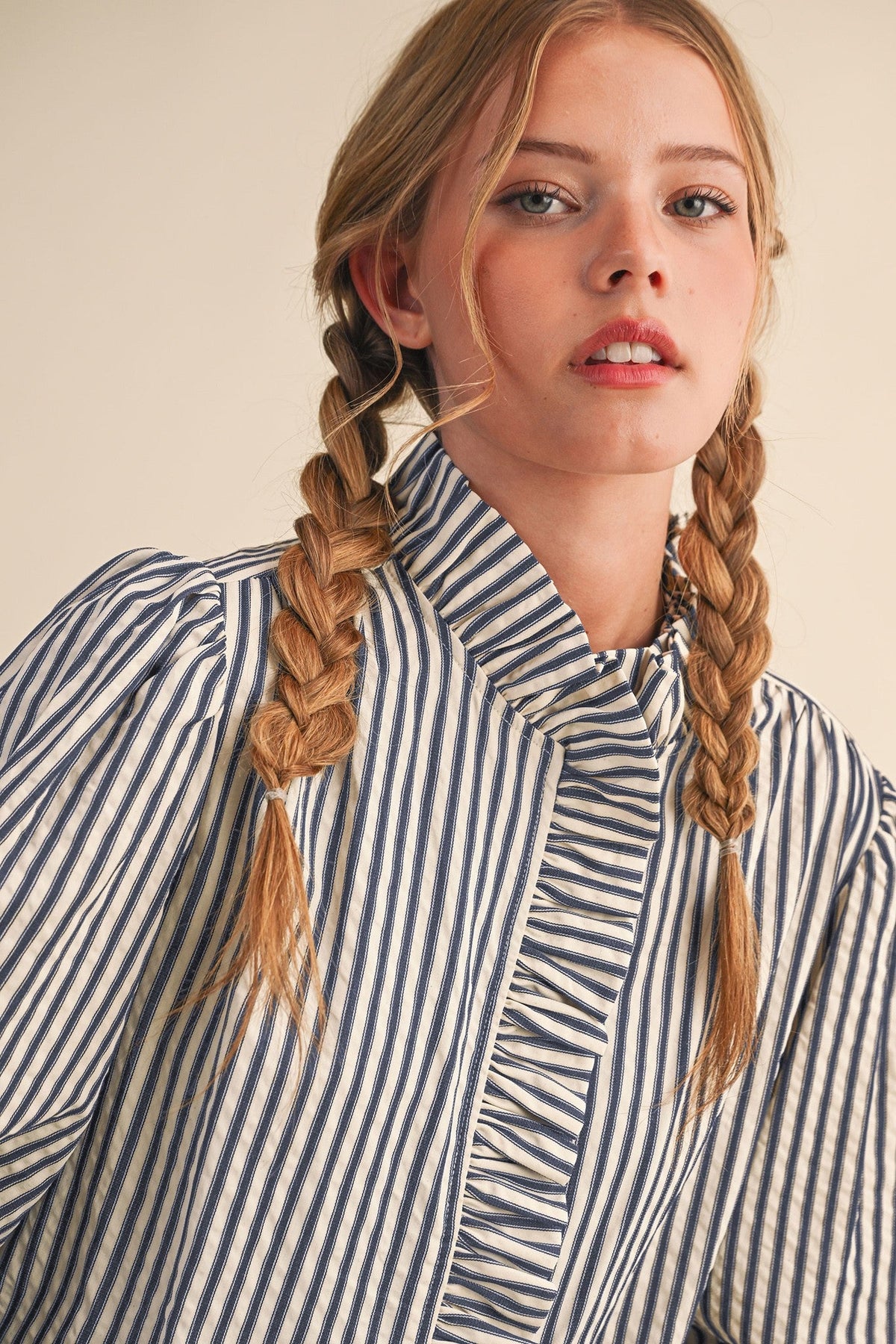 Marlow stripe ruffle blouse – Julie's Clothing