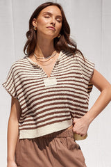 Jackie stripe knit top