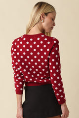 Madison dot cardigan in red