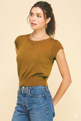 Cassie knit top in camel